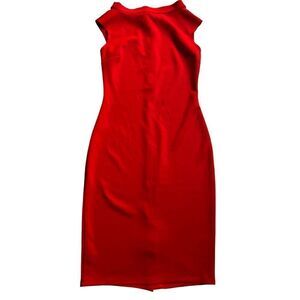 NEW YORK COMPANY MIDI BODYCON RED PENCIL DRESS M